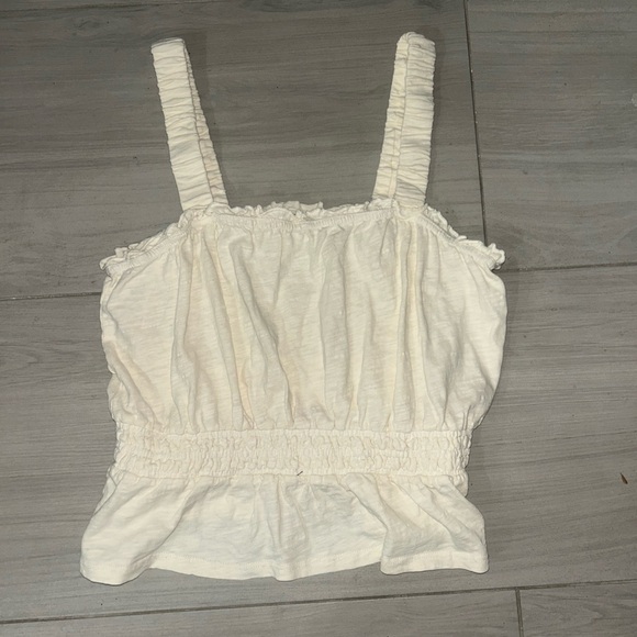 NEW Marine Layer Dylan Smocked Off White Cream Tank - Picture 2 of 5